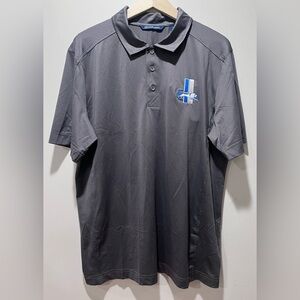 Men's Detroit Lions Cutter & Buck Throwback Logo‎ Forge Heathered Stretch Polo